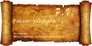 Patzer Vilibald névjegykártya